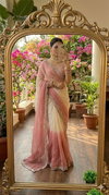 Ktd 3010 Shaded Gold Crush Beeds Work Saree Collections